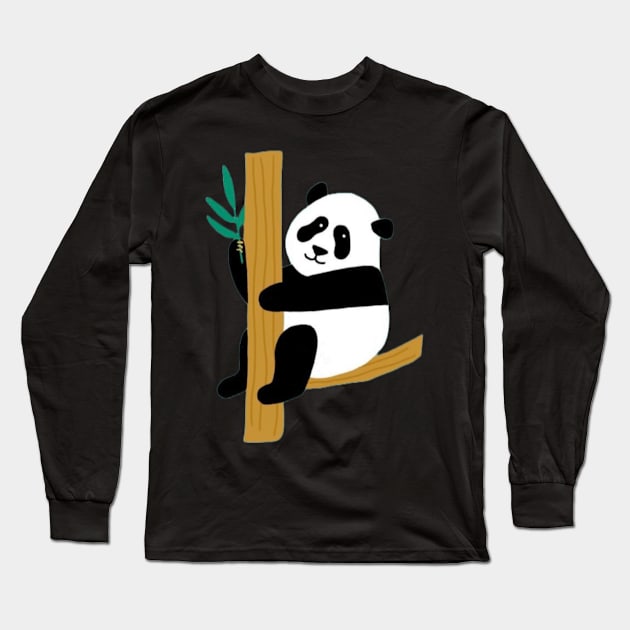 Hello cute panda Long Sleeve T-Shirt by Karding